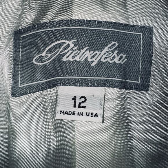 VTG Pietrafesa Jacket Coat Womens 12 Green Plaid Tartan Pockets Satin Lined LS - Picture 8 of 10